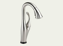 Delta 9992T-SS-DST - Delta Addison: Single Handle Pull-Down Bar/Prep Faucet Featuring Touch2O, None - Stainless
