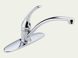 Delta B1310LF Foundations: Single Handle Kitchen Faucet, Chrome