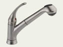 Delta B4310LF-SS Foundations: Single Handle Pull-Out Kitchen Faucet, Stainless