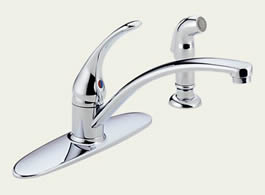 Delta B4410LF Foundations: Single Handle Kitchen Faucet With Spray, Chrome