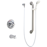 Delta Commercial T13H253 - 11T Monitor 13 Series Tub Only Trim With Hand Shower And Grab Bar, Chrome