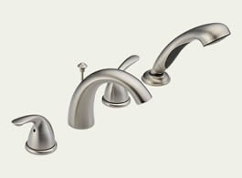 Delta T4705-SS Classic: Roman Tub With Hand Shower Trim, Stainless