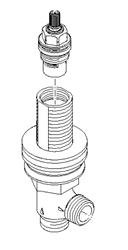 Dornbracht 0417110403090 - Cold Water Deck valve with 1/2-inch ceramic disc cartridge part