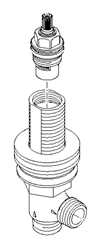 Dornbracht 0417110403190 - Hot Water Deck valve with 1/2-inch Ceramic Disc Cartridge