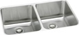 Elkay ELUH361710  Lustertone Classic Stainless Steel 35-3/4" x 18-1/2" x 10", Equal Double Bowl Undermount Sink