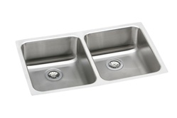Elkay - ELUHAD311850 - ADA Compliant Gourmet (Lustertone) Undermounted Double Bowl, 18 Gauge Stainless Steel Sink with Lustrous Satin Finish