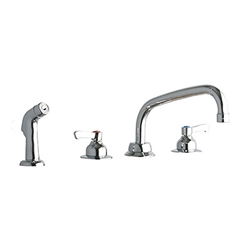 Elkay LK801AT08L2 8" Centerset with Concealed Deck Faucet with 8" Arc Tube Spout 2" Lever Handles with Side Spray Chrome