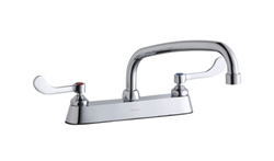 Elkay LK810AT10T4 - 8-inch Center Deck Mount Faucet with wing handles and 10 swing spout