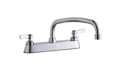 Elkay LK810AT12L2 - 8-inch Center Deck Mount Faucet with lever handles and 12-inch Swing Spout
