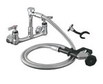 Encore (CHG) KL53-2000VB96 - Encore®  Utility Spray Assembly, Wall Mount, 8-inch OC, 96-inch stainless steel flexible hose, vacuum breaker, 1/4-turn full volume compression valve, lever handle, wall hook, angled spray valve