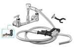 Encore (CHG) KL53-3000VBMK  8" OC. Brass Chrome Plated Wall Mount Pot Filler Assembly Hooked Spray Head Mounting Kit and 72" Hose 