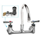 Encore (CHG) KL54-8002-MK - Encore® Faucet, Wall Mount, 8-inch (203mm) OC inlets, 6-inch (152mm) Stainless Steel Swivel  Spout, 1/4-turn full volume compression valves, lever handles, 2.2gpm aerated stream aerator, NSF, low lead compliant, w/mounting kit