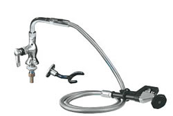 Encore (CHG) KL63-2000 - Encore®  Utility Spray Assembly, Single Pantry, Deck Mount, 72-inch stainless steel flexible hose, 1/4-turn full volume compression valve, lever handle, wall hook, angled spray valve