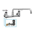 Encore (CHG) KL54-8018-MK  8" OC. Brass Chrome Plated Wall Mount Faucet with 18" Double Jointed Swivel Spout with Faucet Mounting Kit
