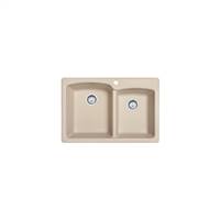 Franke EOCH33229-1 Ellipse 33" Double Basin Undermount/Drop In Kitchen Sink With Small Right Side Bowl Granite Coffee