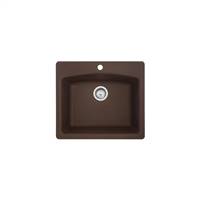 Franke ESDB25229-1 Ellipse 25" Single Basin Undermount/Drop In Kitchen Sink, Granite - Dark Brown 