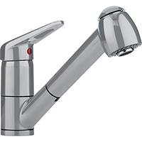 Franke FF2280 Ribera Series Pull-Out Spray Kitchen Faucet with Top Lever, 1.75gpm (Satin Nickel)