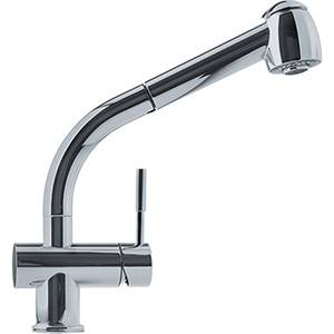 Franke FFPS780 Logik Series Pull-Out Spray Kitchen Faucet with Side Lever, 1.75gpm (Satin Nickel) 