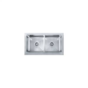 Franke MHX720-36 Manorhouse 36" Double Bowl Apron Front Sink, Stainless Steel 