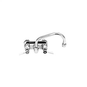 Fisher 19461 - 4-inch BACKSPLASH WITH ELBOWS FAUCET WITH 6-inch SWING SPOUT & LEVER HANDLES