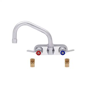 Fisher 19488 - 4-inch BACKSPLASH WITH ELBOWS FAUCET WITH 8-inch SWING SPOUT & LEVER HANDLES