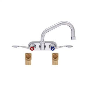 Fisher 19674 - 4-inch BACKSPLASH WITH ELBOWS FAUCET WITH 14-inch SWING SPOUT & WRIST HANDLES