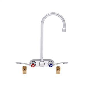 Fisher 19763 - 4-inch BACKSPLASH WITH ELBOWS FAUCET WITH 12-inch SWIVEL GOOSENECK SPOUT & WRIST HANDLES