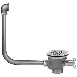 Fisher 22381 - DrainKing Waste Valve with Flat Strainer, 19-inch x 16-inch Overflow and Vandal Resistant Knob