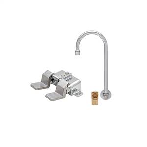 Fisher 23051 - BACKSPLASH WITH ELBOW BASE & DUAL FOOT FLOOR VALVE WITH 6-inch RIGIDGOOSENECK SPOUT