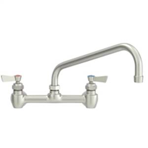 Fisher 23965 - STAINLESS STEEL 8-inch BACKSPLASH FAUCET WITH 14-inch SWING SPOUT 5GPM& ELBOWS