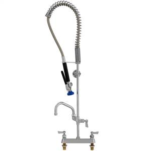 Fisher 24600 - STAINLESS STEEL 3/4-inch SPRING PRERINSE WITH 8-inch DECK CONTROL VALVE,16-inch RISER, 30-inch HOSE, WALL BRACKET, ULTRA SPRAY VALVE, ADDONFAUCET WITH 14-inch SWING SPOUT & INLINE VACUUM BREAKER