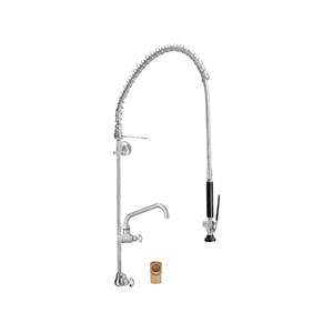 Fisher 24686 - STAINLESS STEEL 3/4-inch SPRING PRERINSE WITH SINGLE BACKSPLASH WITHELBOW CONTROL VALVE, 16-inch RISER, 30-inch HOSE, WALL BRACKET, ULTRASPRAY VALVE, ADDON FAUCET WITH 14-inch SWING SPOUT & INLINE VACUUM