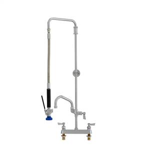 Fisher 25186 - 3/4-inch SWIVEL PRERINSE WITH 8-inch DECK CONTROL VALVE, 21-inch RISER, 15-inchHOSE, WALL BRACKET, ULTRA SPRAY VALVE & ADDON FAUCET WITH 10-inch SWING SPOUT