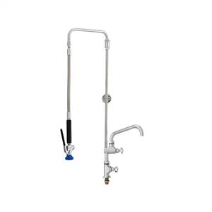 Fisher 25216 - 3/4-inch SWIVEL PRERINSE WITH SINGLE DECK CONTROL VALVE, 25-inch RISER,15-inch HOSE, WALL BRACKET, ULTRA SPRAY VALVE & ADDON FAUCET WITH 14-inch SWING SPOUT