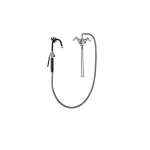 Fisher 25860 - STAINLESS STEEL POT FILLER WITH SINGLE DECK DUAL CONTROL VALVE,60-inch HOSE, SWIVEL ELBOW & WALL HOOK