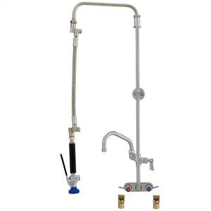 Fisher 26875 - ULTRA PRERINSE WITH 4-inch BACKSPLASH WITH ELBOWS CONTROL VALVE, 25-inch RISER, 12-inch HOSE, WALL BRACKET, ULTRA SPRAY VALVE & ADDON FAUCETWITH 6-inch SWING SPOUT