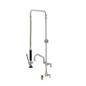 Fisher 27111 - SWIVEL PRERINSE WITH SINGLE BACKSPLASH WITH ELBOW CONTROL VALVE,25-inch RISER, 15-inch HOSE, WALL BRACKET, ULTRA SPRAY VALVE & ADDONFAUCET WITH 6-inch SWING SPOUT