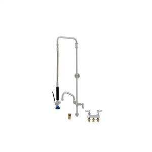 Fisher 27227 - SWIVEL PRERINSE WITH BACKSPLASH WITH ELBOW BASE & 4-inch REMOTEVALVE, 25-inch RISER, 15-inch HOSE, WALL BRACKET, ULTRA SPRAY VALVE &ADDON FAUCET WITH 12-inch SWING SPOUT