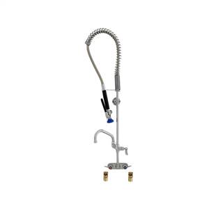 Fisher 27502 - SPRING PRERINSE WITH 4-inch BACKSPLASH WITH ELBOWS CONTROL VALVE, 16-inch RISER, 36-inch HOSE, WALL BRACKET, ULTRA SPRAY VALVE & ADDON FAUCETWITH 8-inch SWING SPOUT