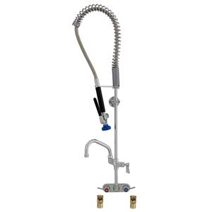 Fisher 27553 - SPRING PRERINSE WITH 4-inch BACKSPLASH WITH ELBOWS CONTROL VALVE, 16-inch RISER, 30-inch HOSE, WALL BRACKET, ULTRA SPRAY VALVE, ADDON FAUCETWITH 6-inch SWING SPOUT & INLINE VACUUM BREAKER