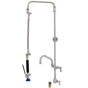 Fisher 28487 - ULTRA PRERINSE WITH SINGLE BACKSPLASH WITH ELBOW CONTROL VALVE,25-inch RISER, 12-inch HOSE, WALL BRACKET, ULTRA SPRAY VALVE & ADDONFAUCET WITH 8-inch SWING SPOUT