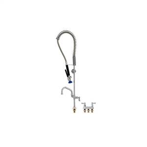Fisher 29408 - SPRING PRERINSE WITH BACKSPLASH WITH ELBOW BASE & 4-inch REMOTEVALVE, 16-inch RISER, 36-inch HOSE, WALL BRACKET, ULTRA SPRAY VALVE &ADDON FAUCET WITH 12-inch SWING SPOUT
