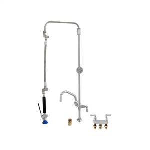 Fisher 29750 - ULTRA PRERINSE WITH BACKSPLASH WITH ELBOW BASE & 4-inch REMOTE VALVE,25-inch RISER, 12-inch HOSE, WALL BRACKET, ULTRA SPRAY VALVE & ADDONFAUCET WITH 8-inch SWING SPOUT