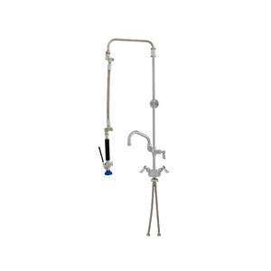 Fisher 30880 - ULTRA PRERINSE WITH SINGLE DECK DUAL CONTROL VALVE, 25-inch RISER,12-inch HOSE, WALL BRACKET, ULTRA SPRAY VALVE & ADDON FAUCET WITH 6-inch SWING SPOUT