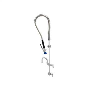 Fisher 31968 - STAINLESS STEEL SPRING PRERINSE WITH SINGLE BACKSPLASH CONTROLVALVE, 16-inch RISER, 36-inch HOSE, WALL BRACKET, ULTRA SPRAY VALVE &ADDON FAUCET WITH 6-inch SWING SPOUT