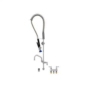 Fisher 32530 - STAINLESS STEEL SPRING PRERINSE WITH BACKSPLASH WITH ELBOW BASE &4-inch REMOTE VALVE, 16-inch RISER, 36-inch HOSE, WALL BRACKET, ULTRA SPRAYVALVE & ADDON FAUCET WITH 10-inch SWING SPOUT