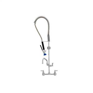 Fisher 33235 - STAINLESS STEEL SPRING PRERINSE WITH 8-inch BACKSPLASH CONTROL VALVE,16-inch RISER, 30-inch HOSE, WALL BRACKET, ULTRA SPRAY VALVE, ADDONFAUCET WITH 6-inch SWING SPOUT & INLINE VACUUM BREAKER