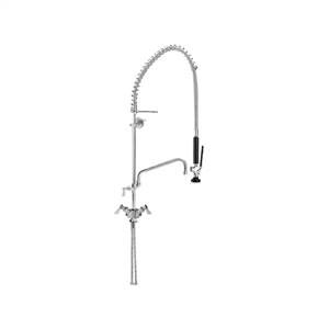 Fisher - 34215 - Spring Style Pre-Rinse Faucet - Single Hole Deck Mount, Dual Control, Wall Bracket, 16-inch Add-On Faucet Spout