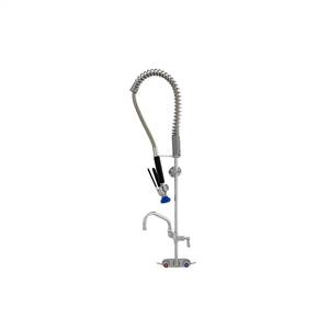Fisher 34762 - STAINLESS STEEL SPRING PRERINSE WITH 4-inch BACKSPLASH CONTROL VALVE,16-inch RISER, 30-inch HOSE, WALL BRACKET, ULTRA SPRAY VALVE, ADDONFAUCET WITH 6-inch SWING SPOUT & INLINE VACUUM BREAKER