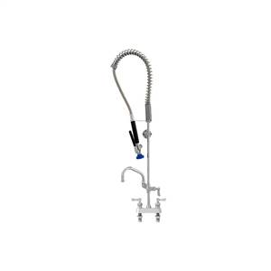Fisher 36080 - STAINLESS STEEL SPRING PRERINSE WITH 4-inch DECK CONTROL VALVE, 16-inch RISER, 30-inch HOSE, WALL BRACKET, ULTRA SPRAY VALVE, ADDON FAUCETWITH 6-inch SWING SPOUT & INLINE VACUUM BREAKER